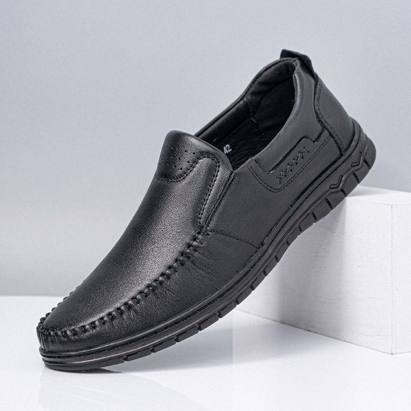 Atmungsaktive Rutschfeste Klassische Freizeitschuhe Aus Echtem Leder Für Herren