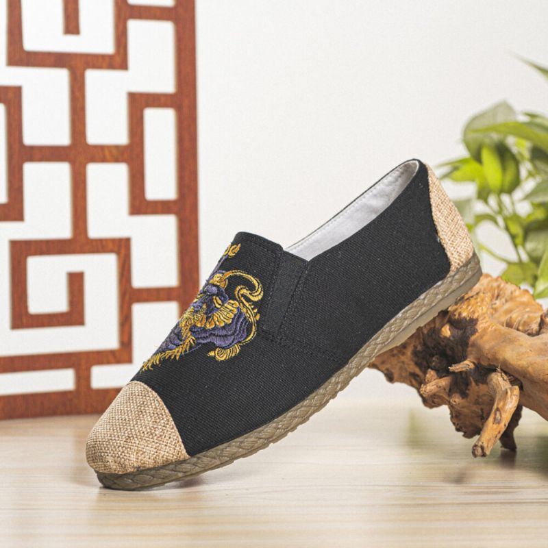 Atmungsaktive Rutschfeste Weiche Bequeme Alte Peking Leinenschuhe Für Herren