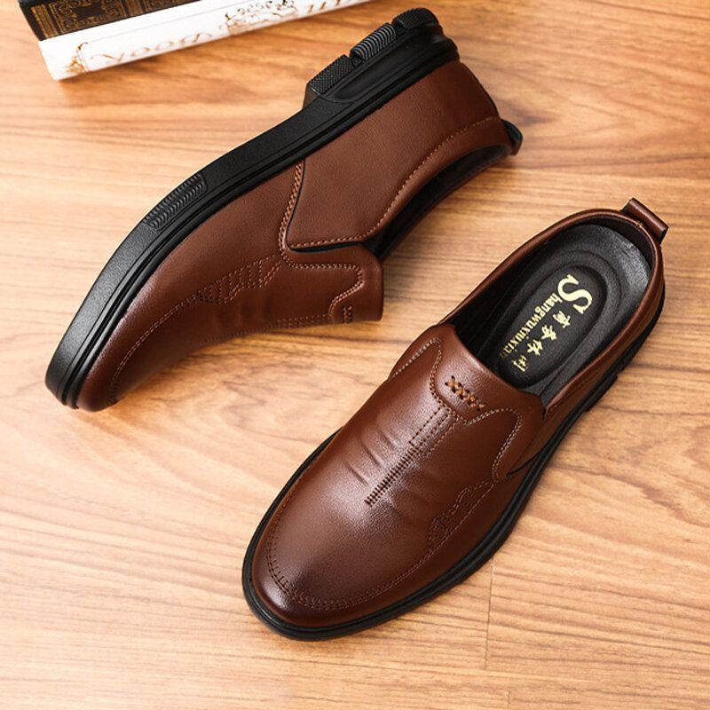 Atmungsaktive Weiche Bequeme Slip On Lässige Klassische Business Schuhe Aus Mikrofaser Für Herren