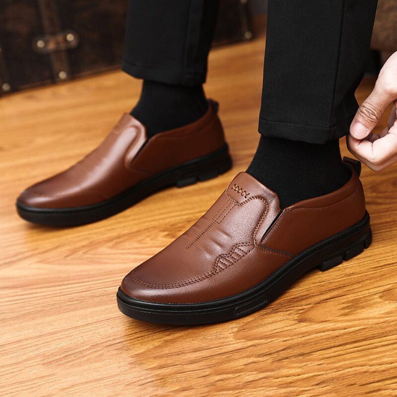 Atmungsaktive Weiche Bequeme Slip On Lässige Klassische Business Schuhe Aus Mikrofaser Für Herren