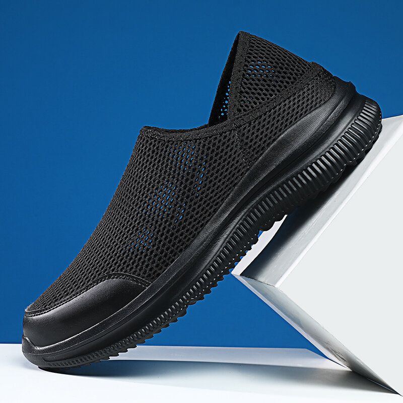 Atmungsaktive Weiche Sohle Aus Mesh Für Herren Bequeme Zwei Wege Slip On Laufschuhe