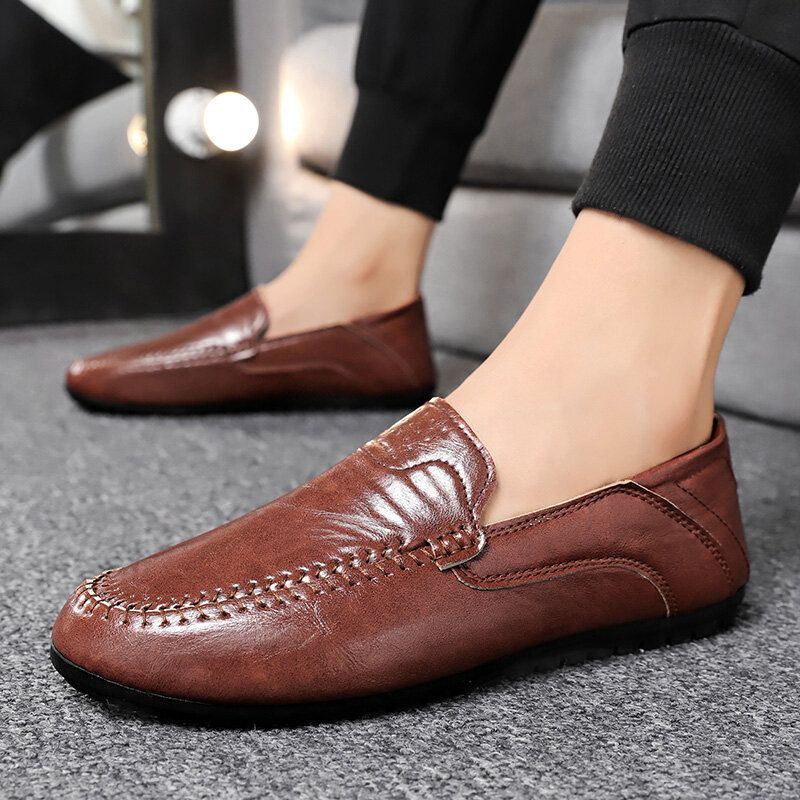 Atmungsaktive Weiche Sohle Aus Mikrofaser Für Herren Bequeme Feste Lässige Loafer Schuhe