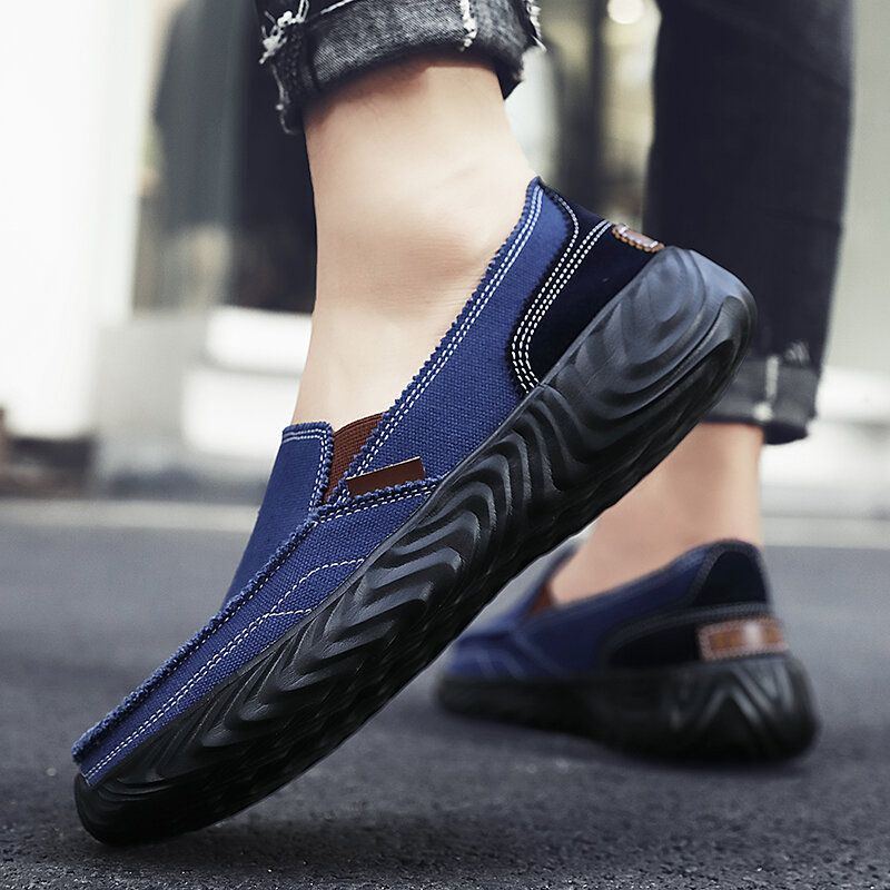 Atmungsaktive Weiche Sohle Rutschfester Slip On Für Herren Bequemes Fahren Freizeitschuhe