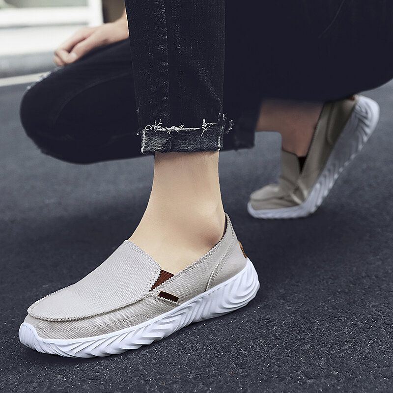 Atmungsaktive Weiche Sohle Rutschfester Slip On Für Herren Bequemes Fahren Freizeitschuhe