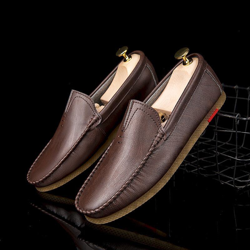 Atmungsaktiver Bequemer Slip On Aus Mikrofaser Für Herren Lässige Leder Loafer Schuhe