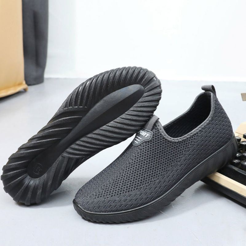 Atmungsaktiver Stoff Für Herren Rutschfest Bequeme Sohle Slip On Alte Peking Freizeitschuhe