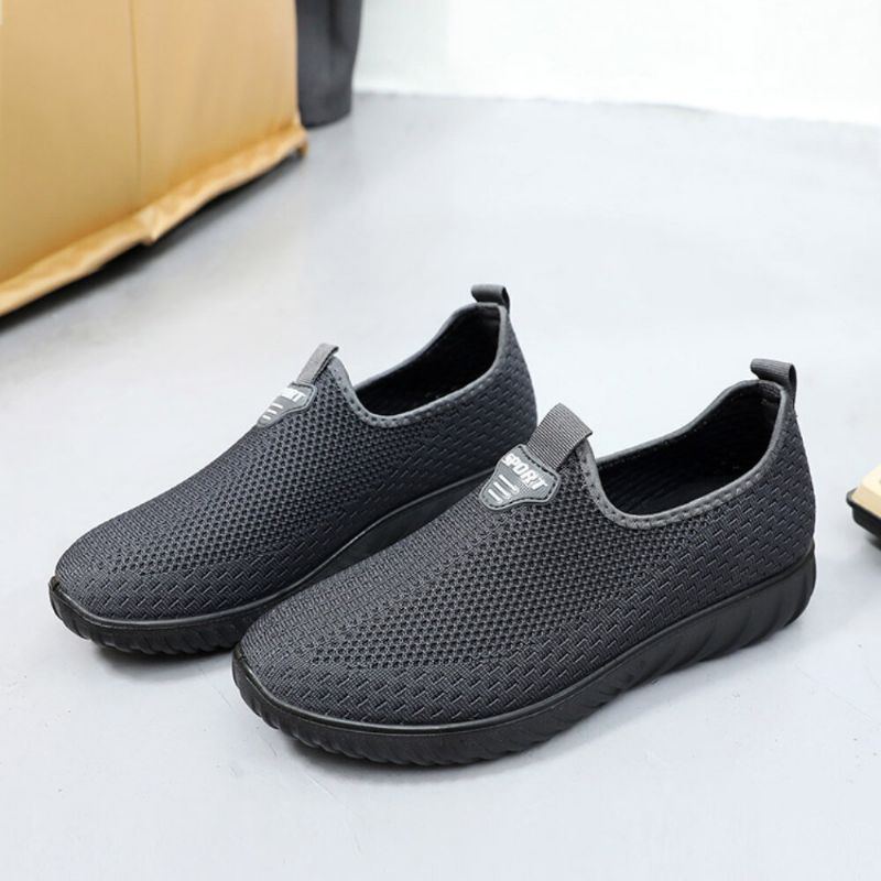 Atmungsaktiver Stoff Für Herren Rutschfest Bequeme Sohle Slip On Alte Peking Freizeitschuhe