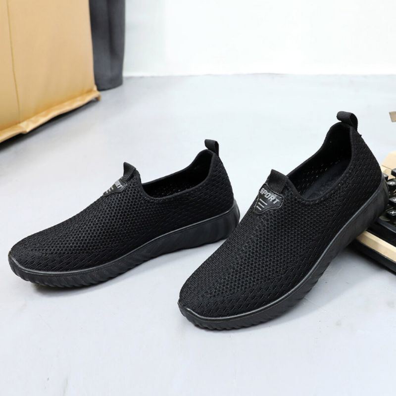 Atmungsaktiver Stoff Für Herren Rutschfest Bequeme Sohle Slip On Alte Peking Freizeitschuhe