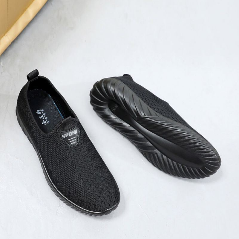 Atmungsaktiver Stoff Für Herren Rutschfest Bequeme Sohle Slip On Alte Peking Freizeitschuhe