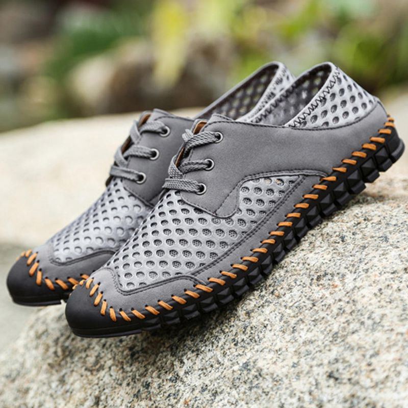 Atmungsaktiver Zehenschutz Aus Mesh Für Herren Mit Nähten Weiche Outdoor Flats