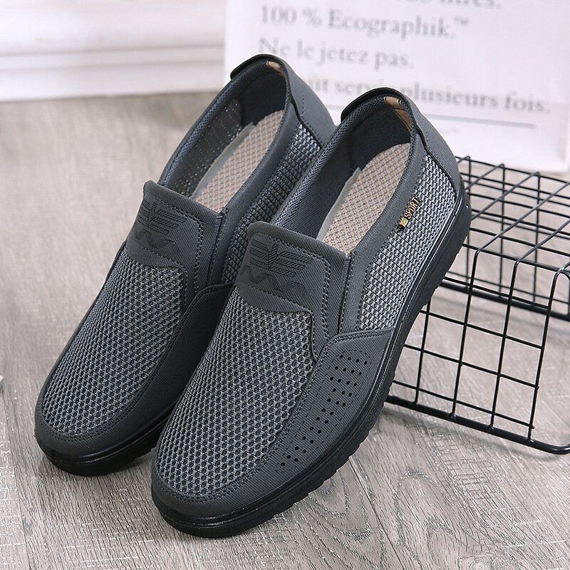 Bequeme Atmungsaktive Slip On Flats Aus Stoff Für Herren