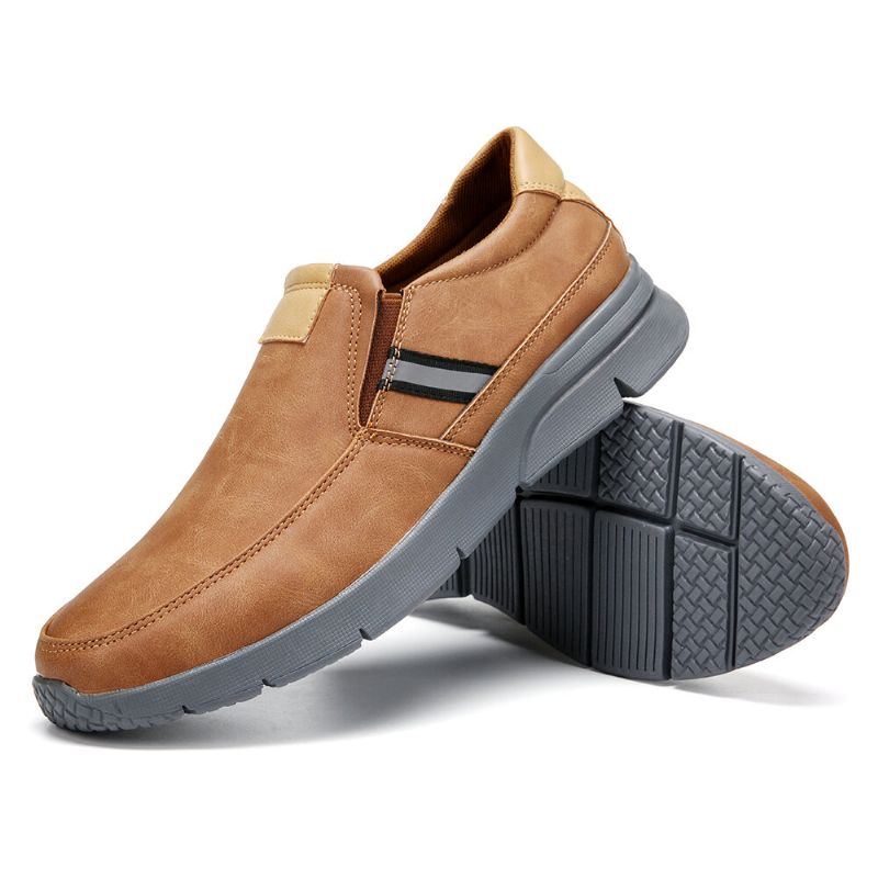 Bequeme Mikrofaser Leder Slip On Geschäfts Freizeitschuhe Für Herren