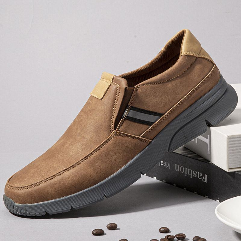 Bequeme Mikrofaser Leder Slip On Geschäfts Freizeitschuhe Für Herren