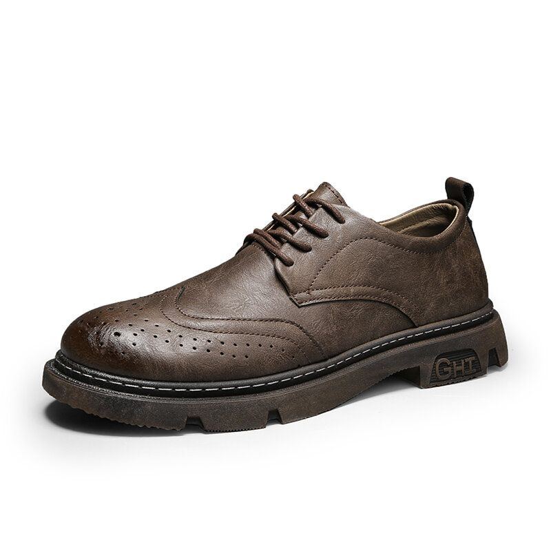 Bequeme Oxfords Brogue Freizeitschuhe Mit Schnürung Für Herren