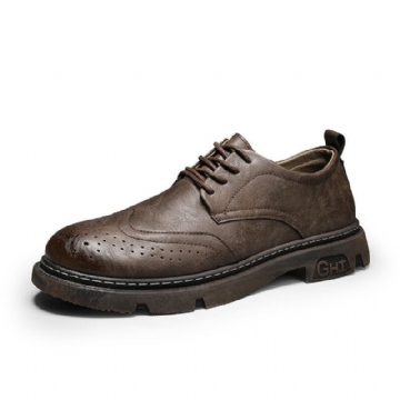 Bequeme Oxfords Brogue Freizeitschuhe Mit Schnürung Für Herren