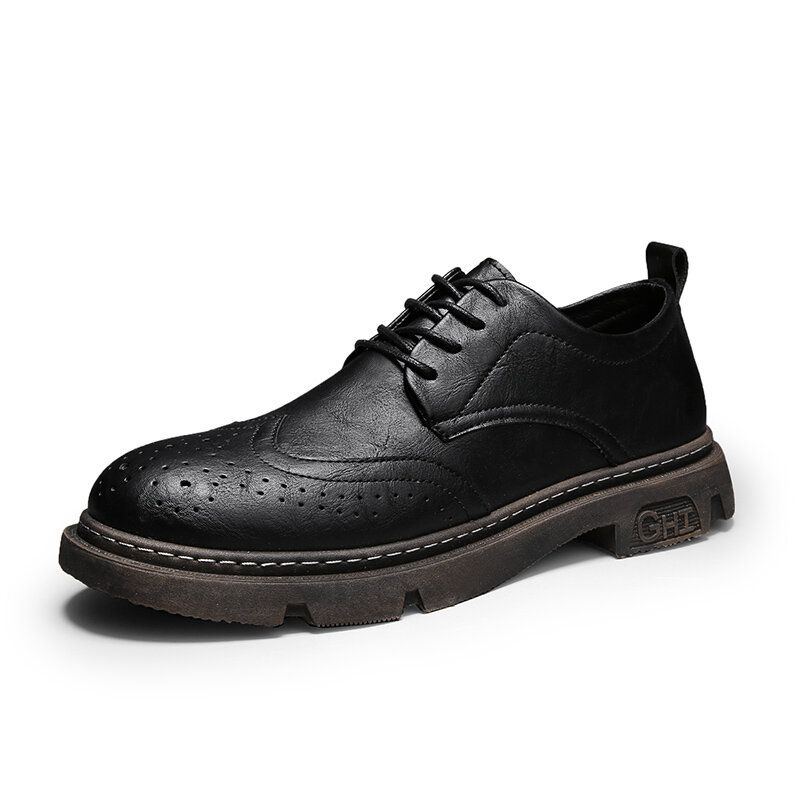 Bequeme Oxfords Brogue Freizeitschuhe Mit Schnürung Für Herren