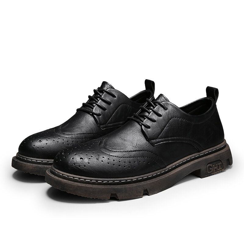 Bequeme Oxfords Brogue Freizeitschuhe Mit Schnürung Für Herren