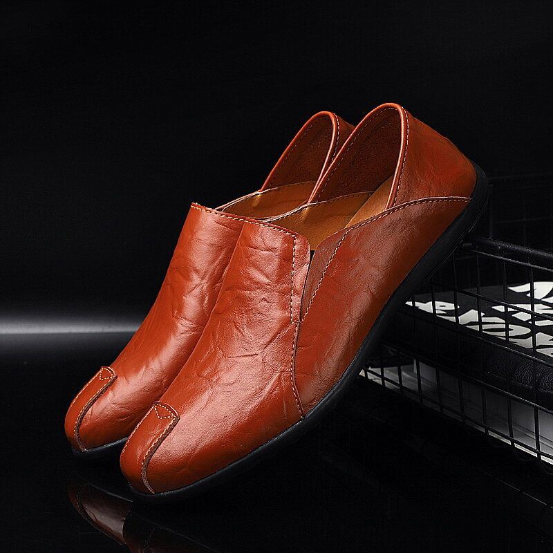 Bequemer Rutschfester Lässiger Slip On Slipper Aus Leder Für Herren