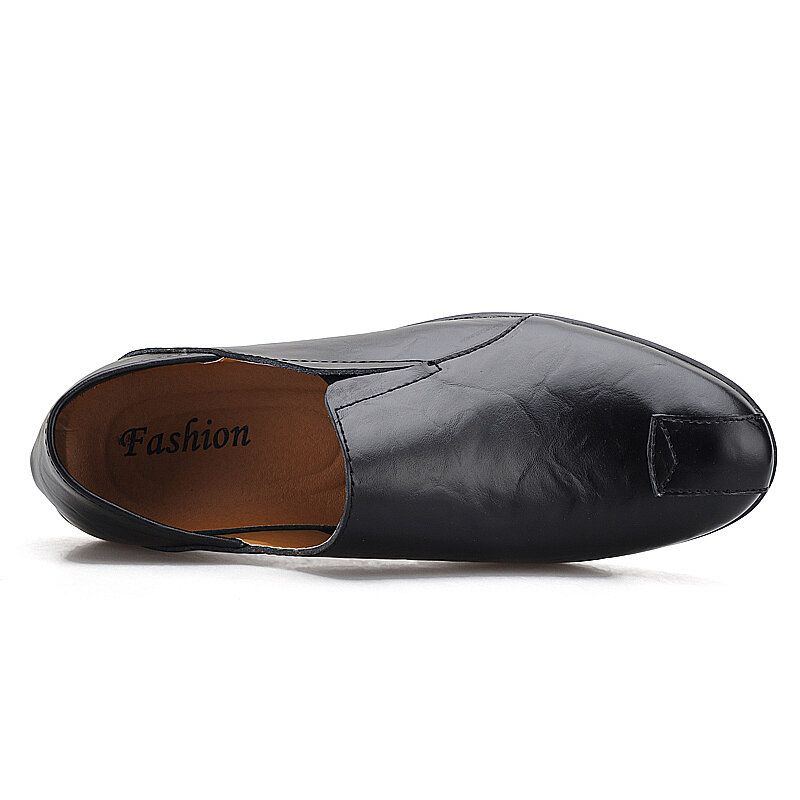 Bequemer Rutschfester Lässiger Slip On Slipper Aus Leder Für Herren