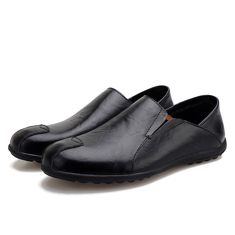 Bequemer Rutschfester Lässiger Slip On Slipper Aus Leder Für Herren