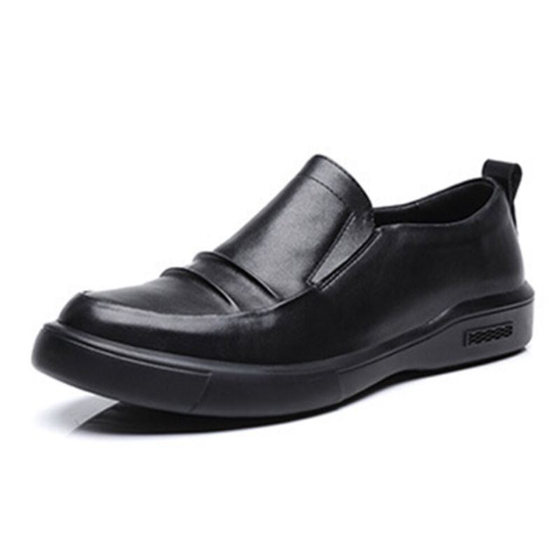 Business Casual Flats Aus Echtem Leder Für Herren In Reiner Farbe