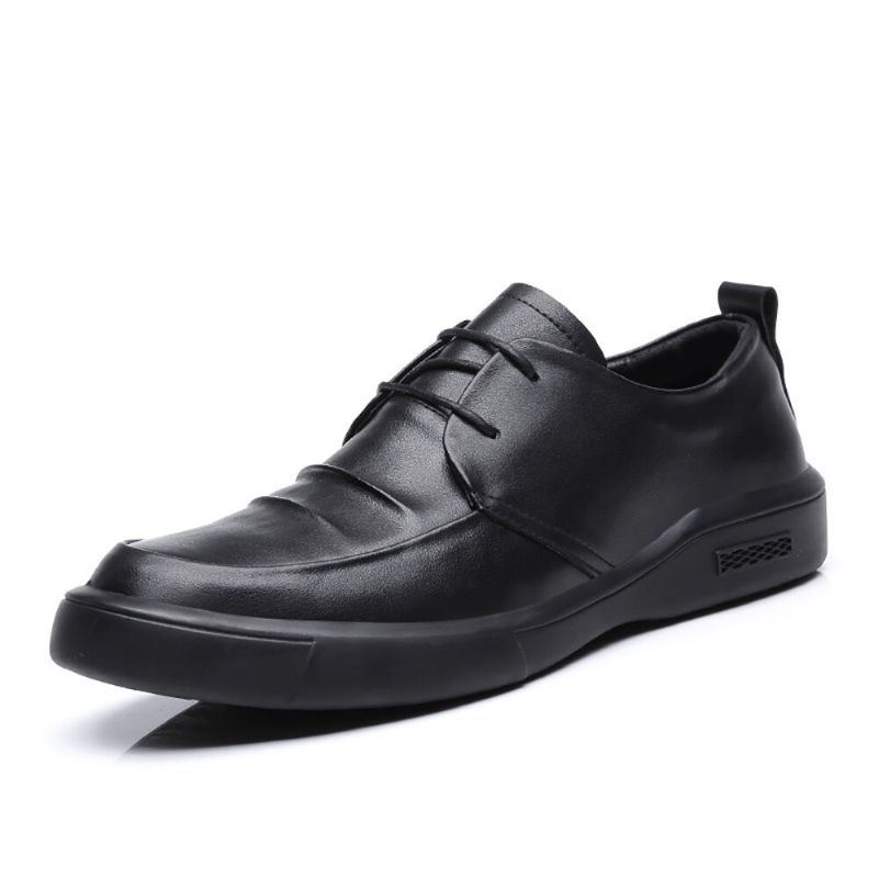 Business Casual Flats Aus Echtem Leder Für Herren In Reiner Farbe