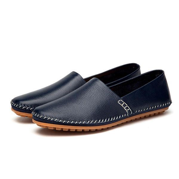 Flache Fahrschuhe Aus Weichem Leder Für Herren Atmungsaktive Slip On Schuhe