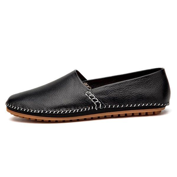 Flache Fahrschuhe Aus Weichem Leder Für Herren Atmungsaktive Slip On Schuhe