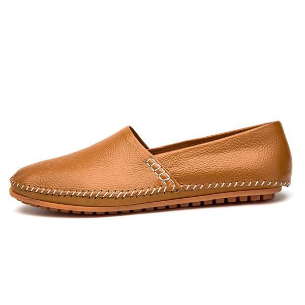 Flache Fahrschuhe Aus Weichem Leder Für Herren Atmungsaktive Slip On Schuhe