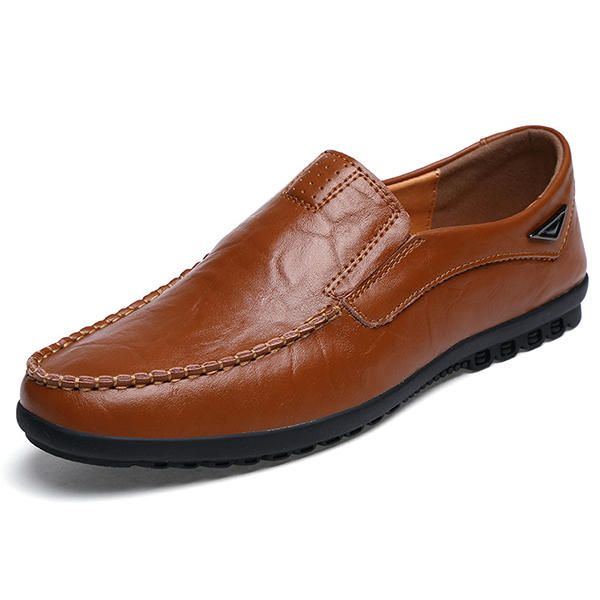 Flache Schuhe Herren Casual Business Loafer Aus Leder