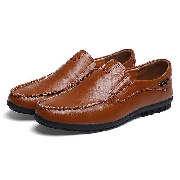 Flache Schuhe Herren Casual Business Loafer Aus Leder