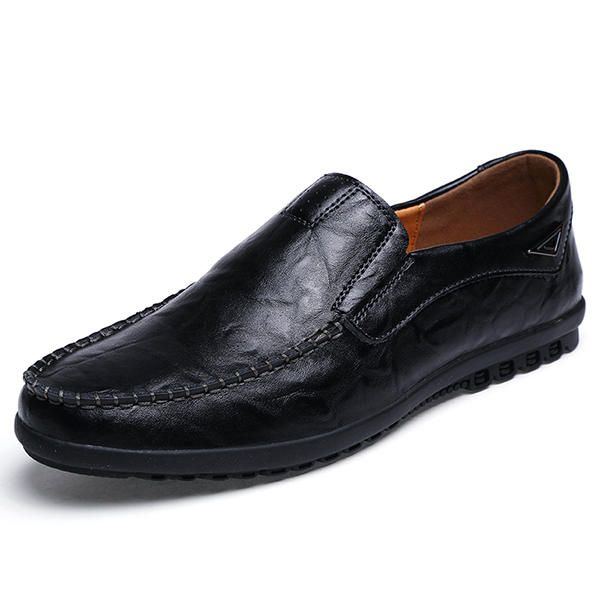 Flache Schuhe Herren Casual Business Loafer Aus Leder