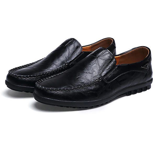 Flache Schuhe Herren Casual Business Loafer Aus Leder