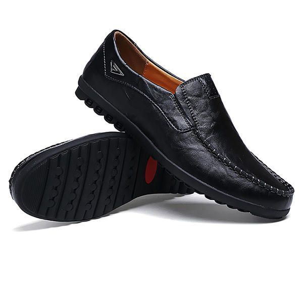 Flache Schuhe Herren Casual Business Loafer Aus Leder