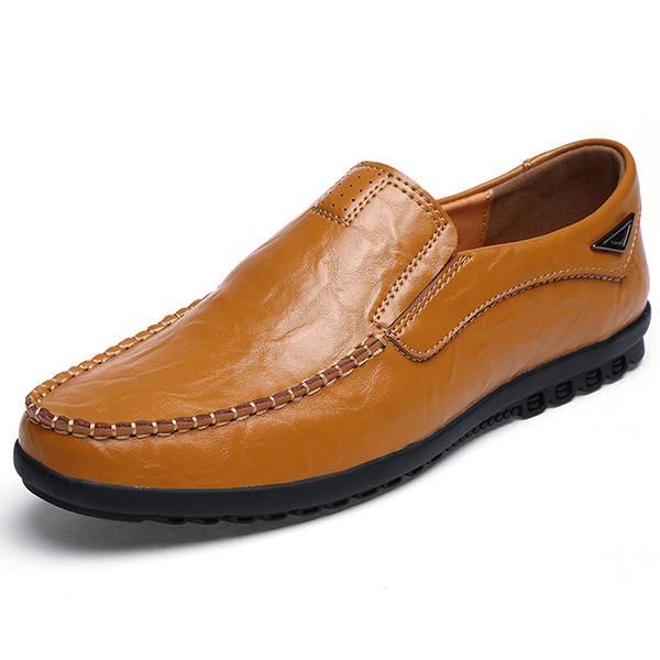 Flache Schuhe Herren Casual Business Loafer Aus Leder