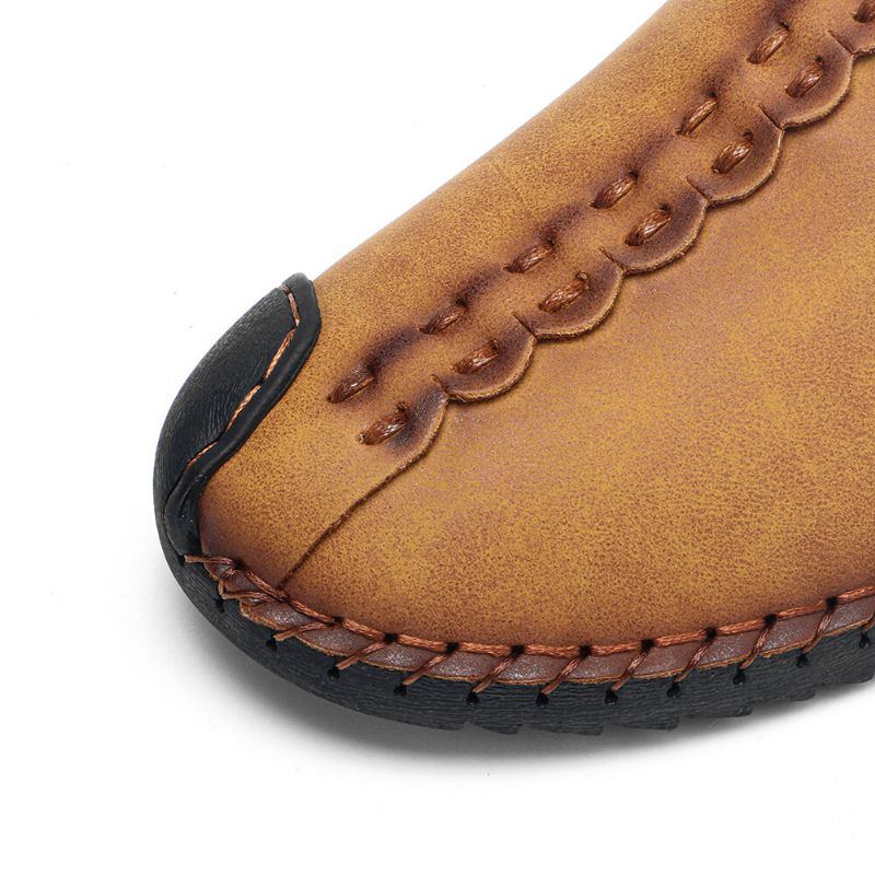 Flache Schuhe Zum Hineinschlüpfen Aus Mikrofaser Leder Mit Weicher Sohle Für Herren