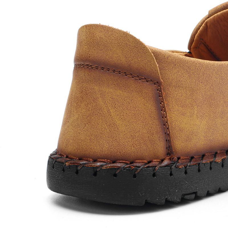 Flache Schuhe Zum Hineinschlüpfen Aus Mikrofaser Leder Mit Weicher Sohle Für Herren