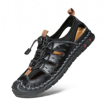 Handgenähte Outdoor Sandalen Aus Rutschfestem Leder Mit Weicher Sohle Für Herren