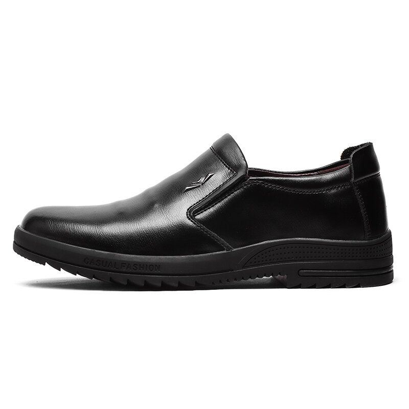 Herren Bequeme Echtleder Rutschfeste Slip On Business Freizeitschuhe