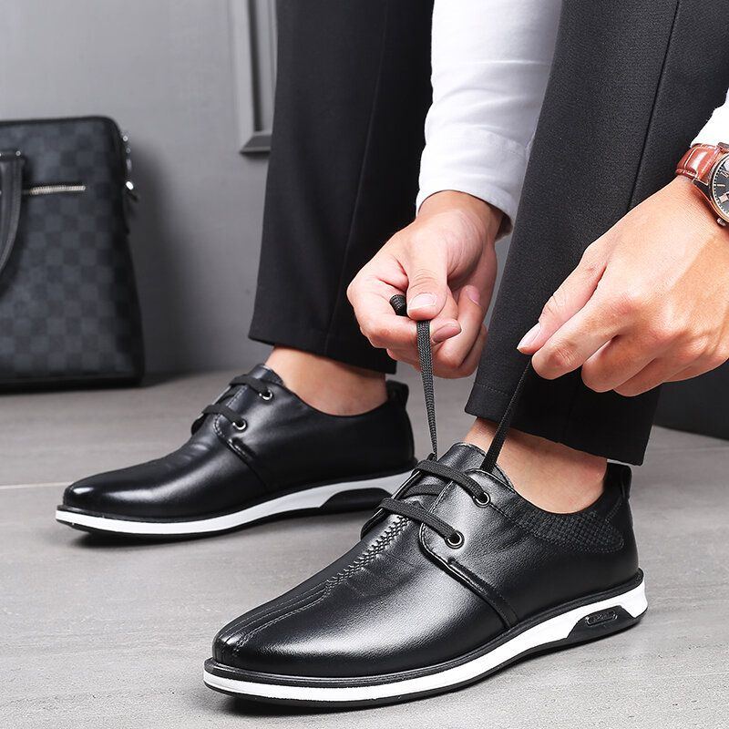 Herren Bequeme Mikrofaser Leder Weiche Sohle Rutschfeste Business Casual Schuhe