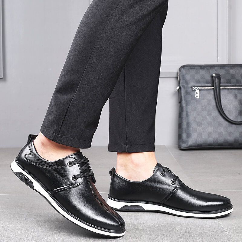 Herren Bequeme Mikrofaser Leder Weiche Sohle Rutschfeste Business Casual Schuhe