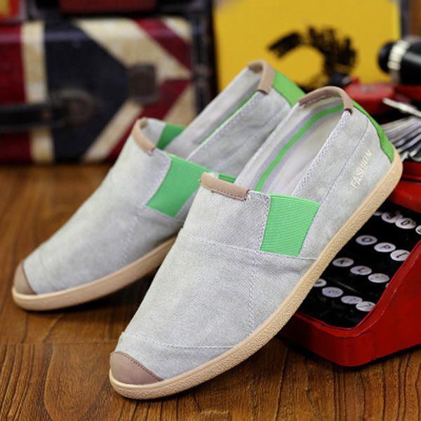 Herren Casual Outdoor Slip On Canvas Bequeme Flats Loafer Schuhe