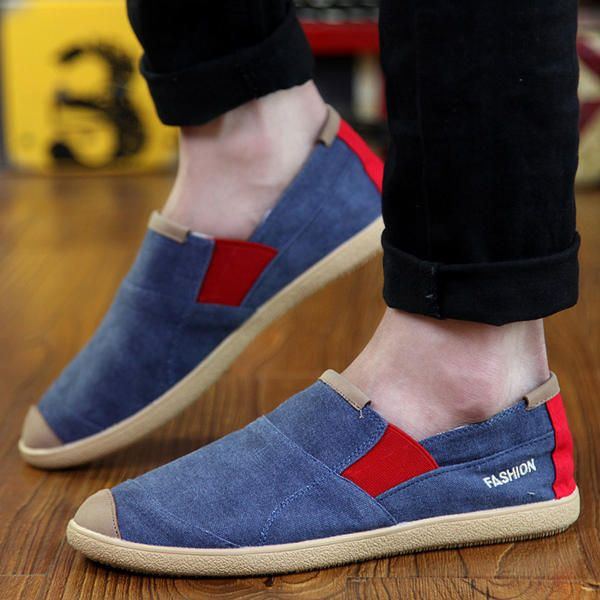 Herren Casual Outdoor Slip On Canvas Bequeme Flats Loafer Schuhe