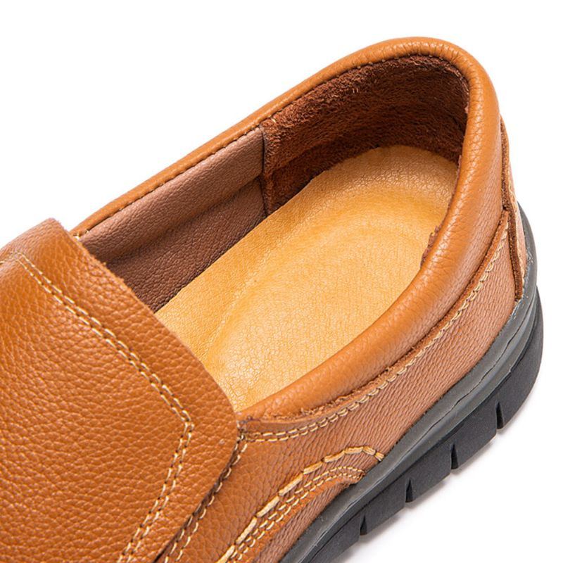 Herren Echtes Leder Weiche Sohle Bequeme Slip On Casual Business Schuhe