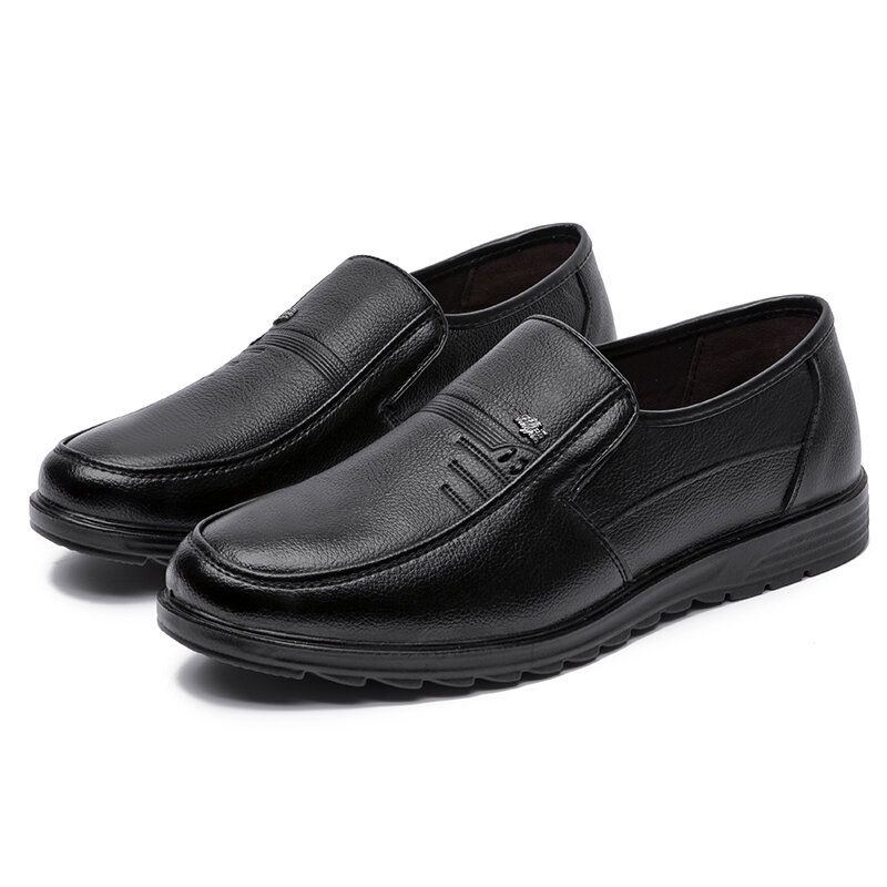 Herren Echtleder Slip On Casual Business Schuhe