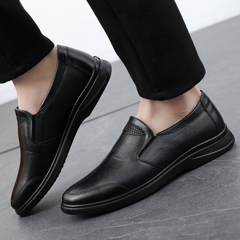 Herren Echtleder Slip On Casual Business Schuhe