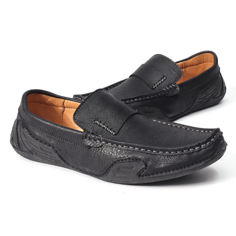 Herren Echtleder Slip On Rutschfeste Weiche Legere Flache Schuhe