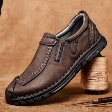 Herren Handgenähte Rindsleder Rutschfeste Business Casual Schuhe Mit Weicher Sohle