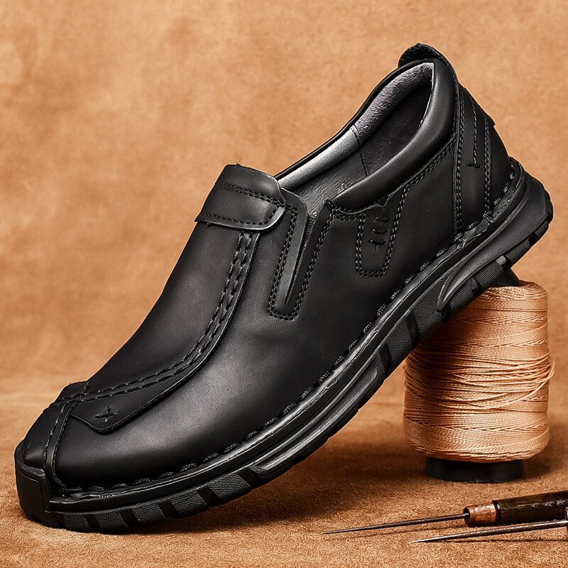 Herren Handgenähte Rindsleder Rutschfeste Business Casual Schuhe Mit Weicher Sohle