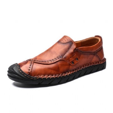 Herren Handnähte Bequeme Rutschfeste Tragbare Sohlen Business Casual Lederschuhe